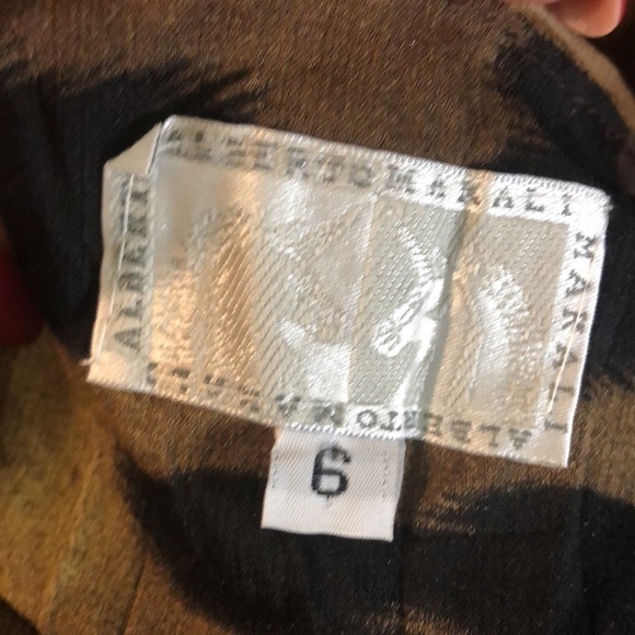 Alberto Makali Blazer Vintage Metal Ribbon Trim Ombré Size 6 Leopard Lined Chain - Picture 6 of 7